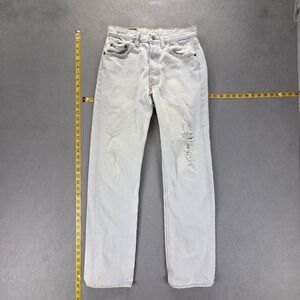Vintage‎ Levis 501 Jeans Mens White Straight Button Fly Made in USA Fits 27x30
